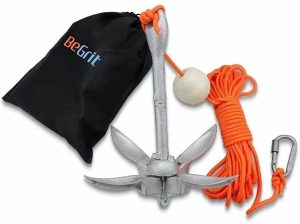 BeGrit 3.5 lb Folding Anchor, Grapnel Anchor Kit for Kayaks, Canoes, Paddle Boards (SUP)