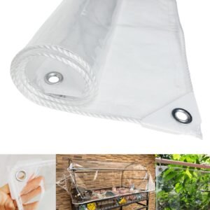 Clear Vinyl Tarps Heavy Duty Waterproof PVC Clear Tarp with Grommets Transparent Tarpaulin