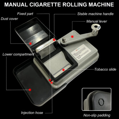 BeGrit Tobacco Rolling Machine Manual Cigarette Roller Sliver - Image 3