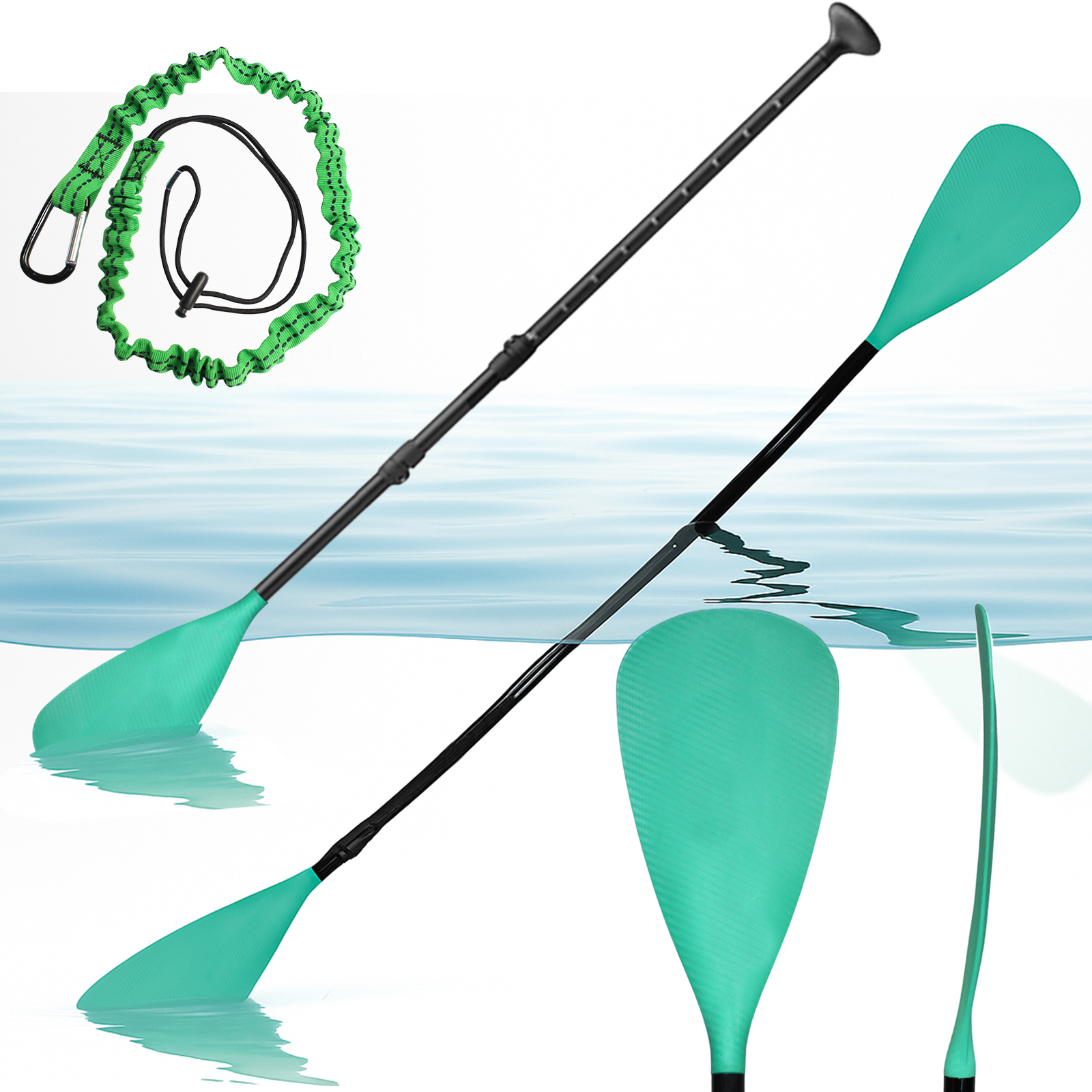 SUP Paddle Board Paddle 4-Piece Stand up Paddleboard Paddles with Paddle Leash