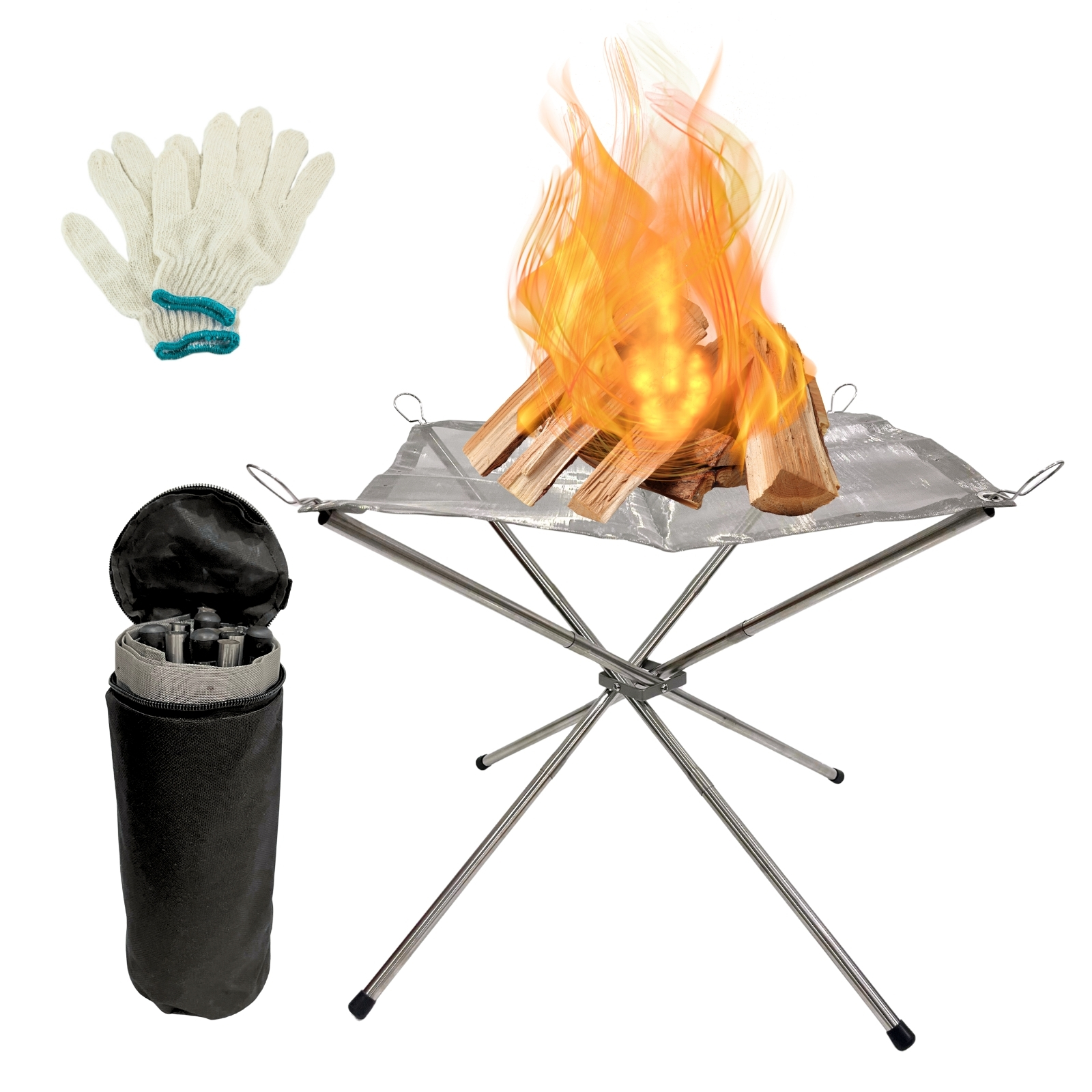 BeGrit Portable Fire Pit for Camping, Wood Burning Fire Pits for Outdoor